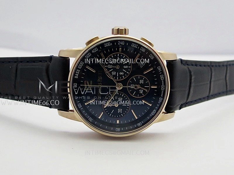 Code 11.59 Chrono 26393 RG APSF 1:1 Best Edition Blue Dial On Black Leather Strap Super Clone SA4401
